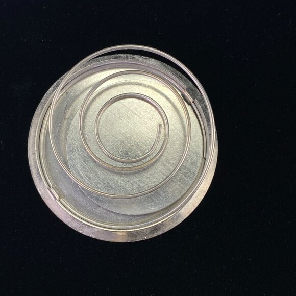 Vintage Richard Hudnut Loose Powder Compact Silver Tone Striped Art Deco Design - Picture 10 of 11